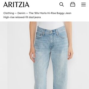 ARITZIA the 90s marlo hi-rise baggy jean SELF CROPPED